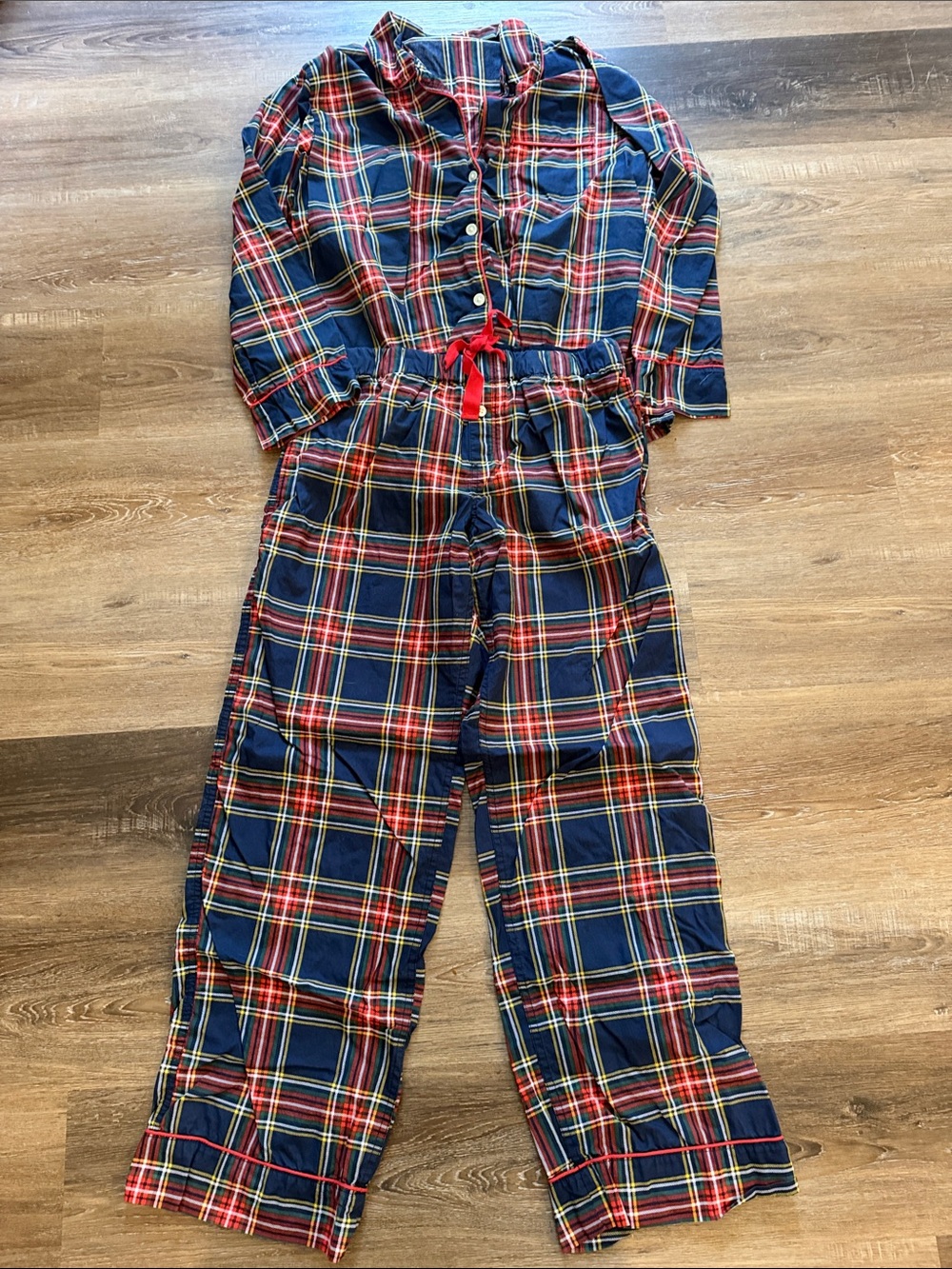 J. Crew navy blue plaid pajamas